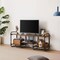 Wood Metal TV Stand with Open Shelves for TVs up to 60 Inches